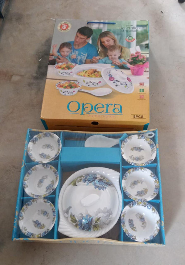 2739 9 Pc Pudding Set Used As A Cutlery Set For Serving Food Purposes And Sweet Dishes And All In All Kinds Of Household And Official Places Etc.