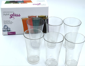 2849 Drinking Glass Juice Glass Water Glass Set Of 6 Transparent Glass