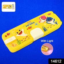 Plastic Pencil Box With Led Light  Cartoon Print (1 Pc)