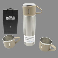 2834 Stainless Steel Vacuum Flask Set With 3 Steel Cups Combo For Coffee Hot Drink And Cold Water Flask Ideal Gifting Travel Friendly Latest Flask Bottle. (500ml)