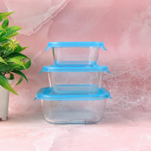 Premium Quality 3-piece Square Glass Food Storage Container  Bowl Set