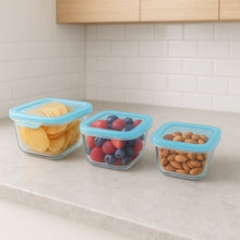 Premium Quality 3-piece Square Glass Food Storage Container  Bowl Set