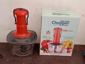 5790 Manual Press Fruit  Vegetable Chopper With 3 Stainless Steel Blades Anti-slip Base And Locking System Cutting Chopper For Kitchen (650 Ml)